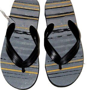 Airwalk Youth Boys’ Striped Flip Flops | Size 2/3 | Worn Once | Grey & Black